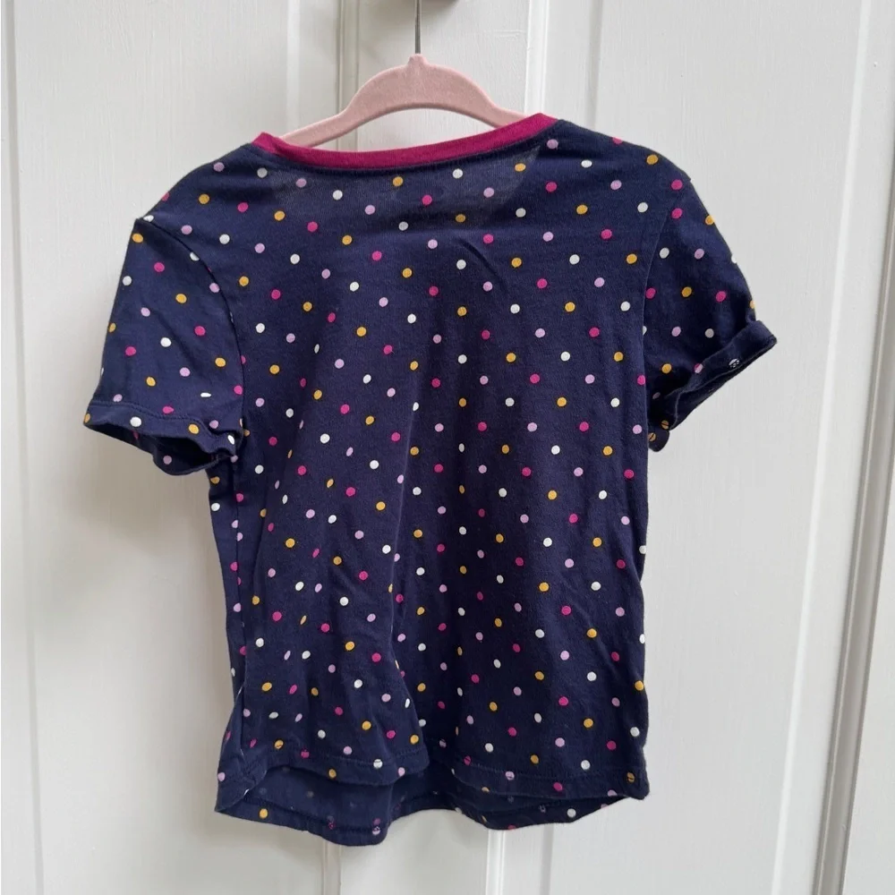 Old Navy 3T Girls Blue Multicolor Polka Dot Short Sleeve Tee Shirt Blouse